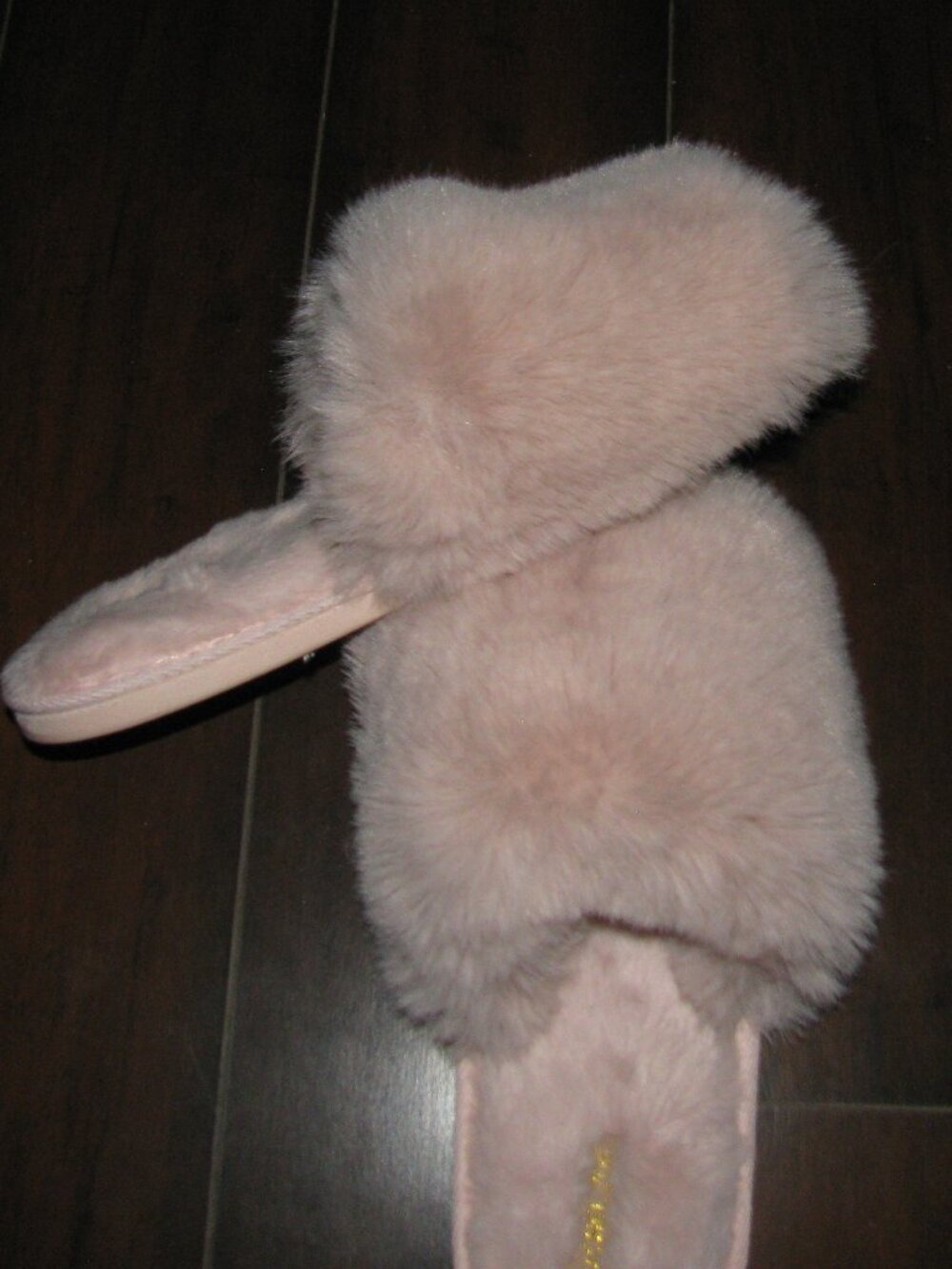 PINK PLUSH SLIPPERS - SLIDE ON - XL (9.5 - 10.5)